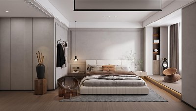 现代卧室3D模型下载